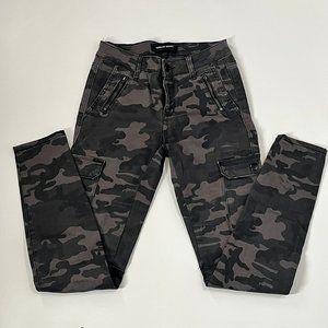 Ashley Mason Camo Print Cargo Skinny Camouflage Slim Fit Jeans Size 3 / 26 EUC